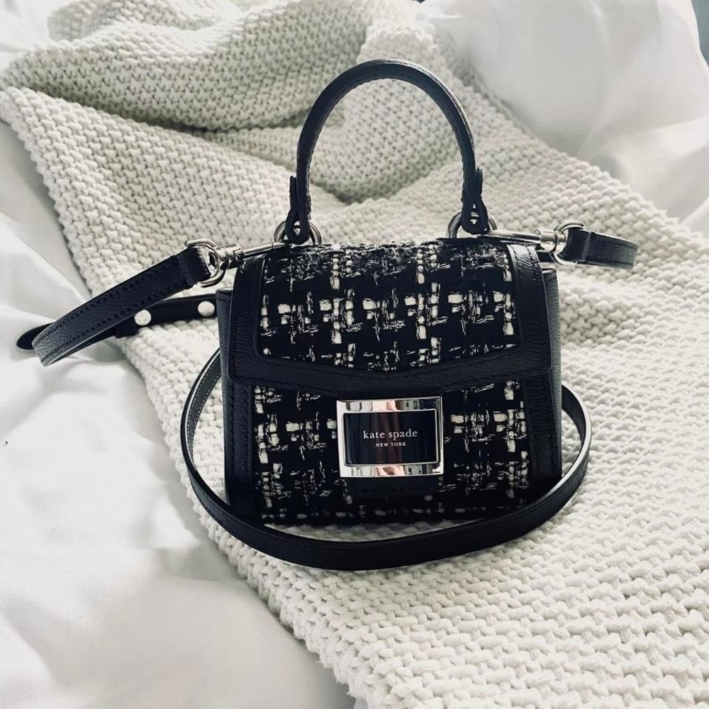 Kate Spade New York Tweed Micro Crossbody Purse